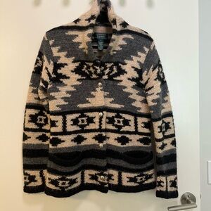 Rare Vintage Lauren Ralph Lauren Hand-Knit Alpaca Wool Cardigan Sweater – Small